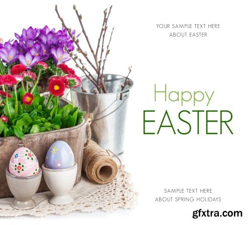 Easter background with beautiful flowers