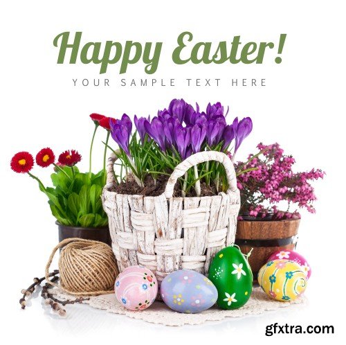 Easter background with beautiful flowers