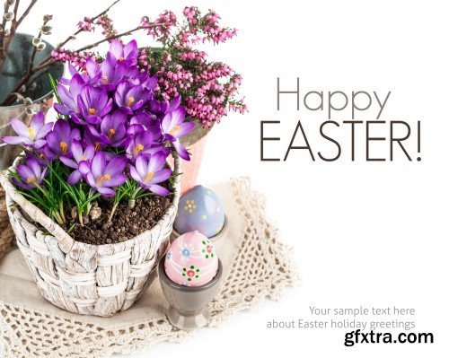 Easter background with beautiful flowers