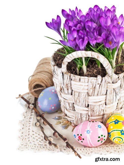 Easter background with beautiful flowers