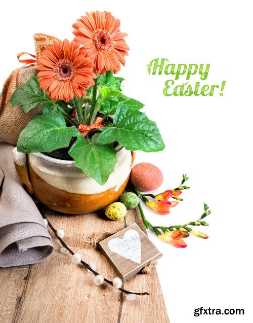 Easter background with beautiful flowers