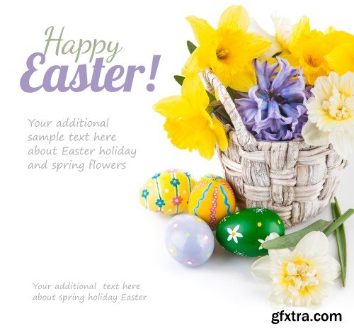 Easter background with beautiful flowers