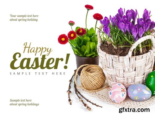 Easter background with beautiful flowers