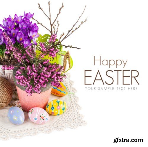 Easter background with beautiful flowers