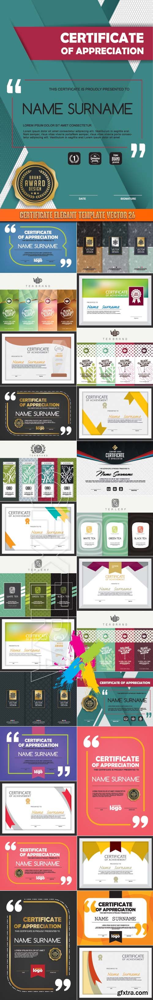 Certificate elegant template vector 26