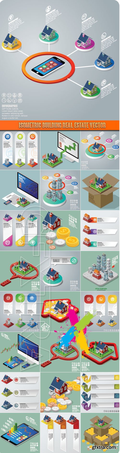 Isometric building real estate vector