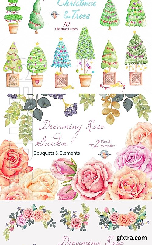 CM - Watercolor Clipart Bundle 560175