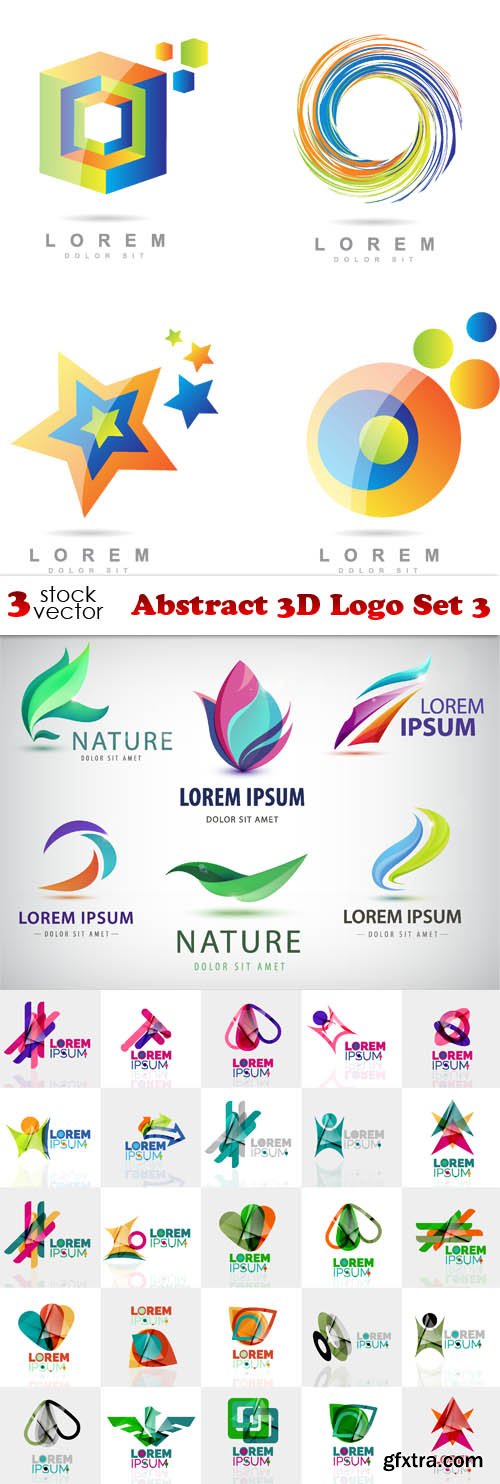 Vectors - Abstract 3D Logo Set 3