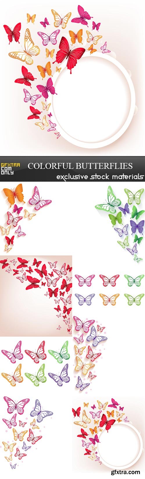 Colorful Butterflies, 8  x  UHQ JPEG