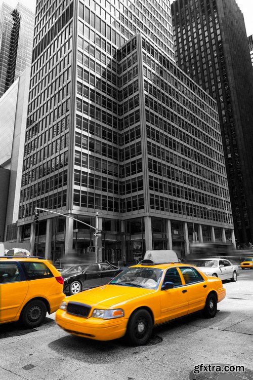 Avenue with taxi in New York 10X JPEG