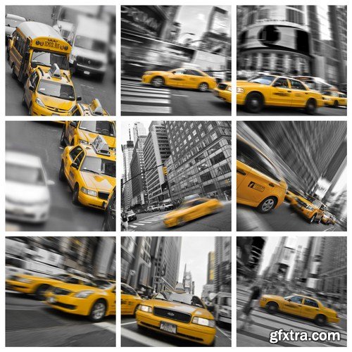 Avenue with taxi in New York 10X JPEG