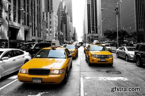 Avenue with taxi in New York 10X JPEG