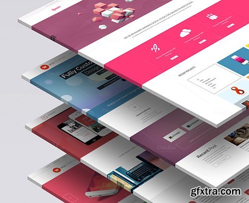 CreativeMarket 3D Website Mock-Up 1