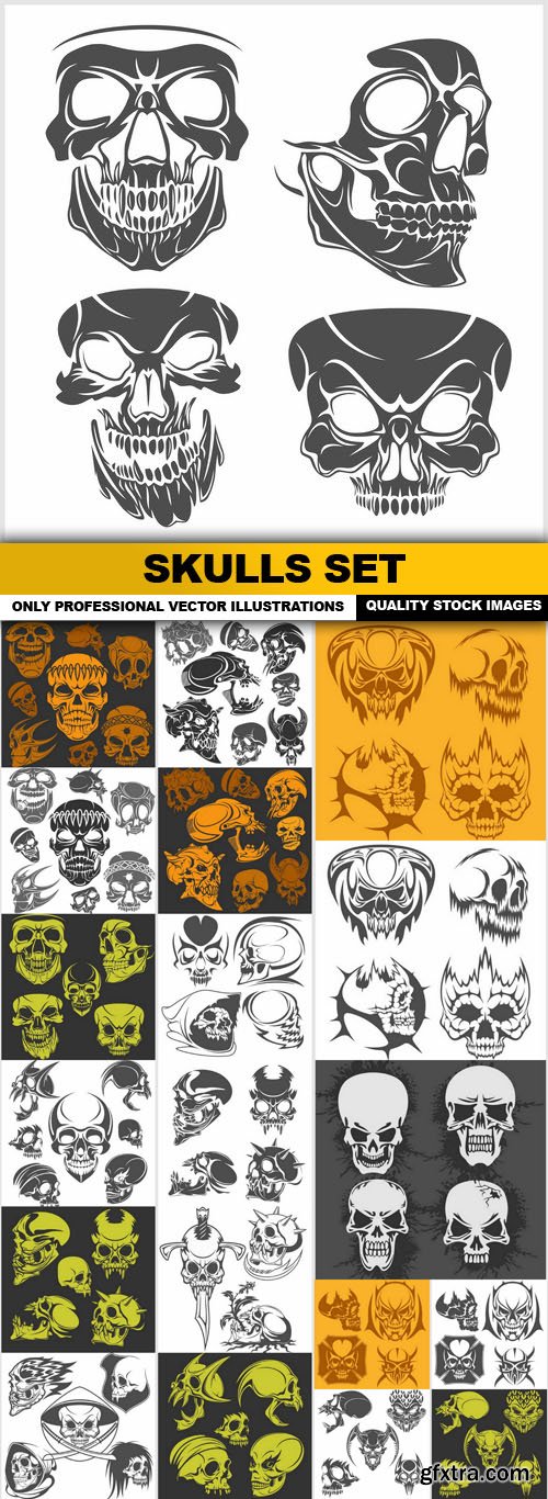 Skulls Set - 15 Vector