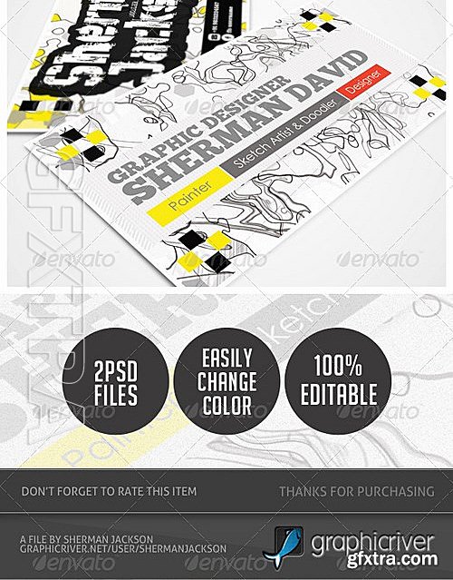 GraphicRiver - Doodle Sketch Artist Business Card 4900099