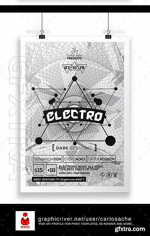 GraphicRiver - Electro Dark Session Flyer & Poster Template 12279807