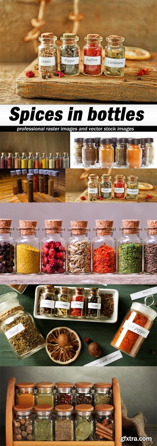 Spices in bottles