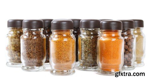 Spices in bottles