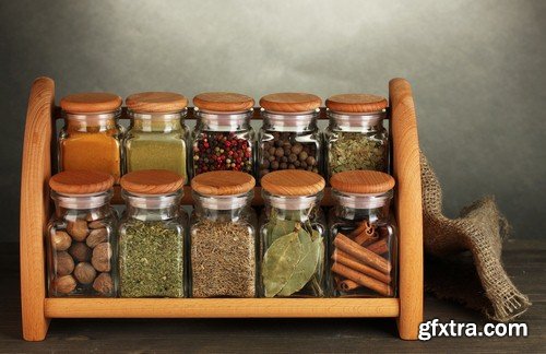 Spices in bottles