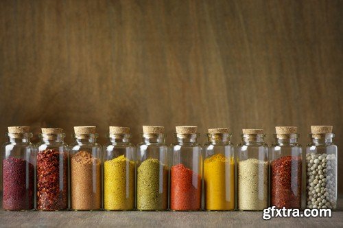 Spices in bottles