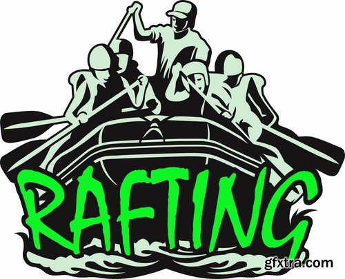 Rafting Travel Collection - 25 Vector