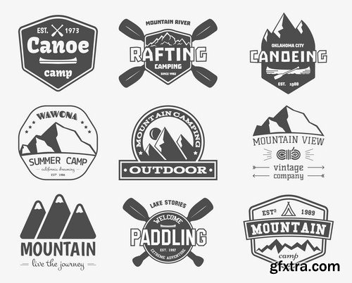 Rafting Travel Collection - 25 Vector