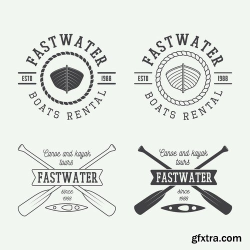 Rafting Travel Collection - 25 Vector