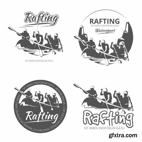 Rafting Travel Collection - 25 Vector