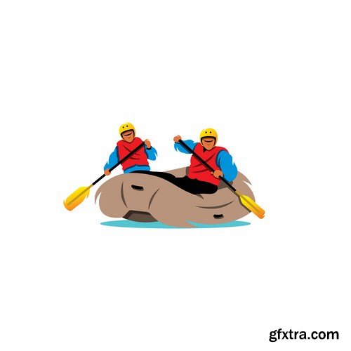 Rafting Travel Collection - 25 Vector