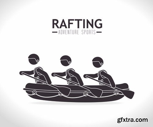 Rafting Travel Collection - 25 Vector