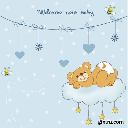 baby boy card 19X EPS