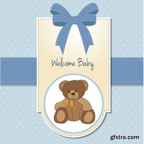 baby boy card 19X EPS