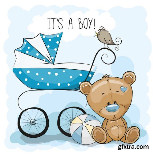 baby boy card 19X EPS