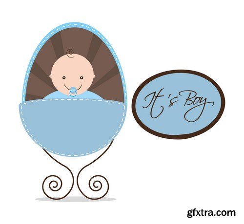 baby boy card 19X EPS