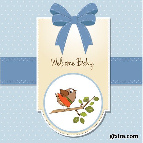 baby boy card 19X EPS