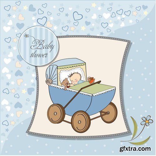 baby boy card 19X EPS