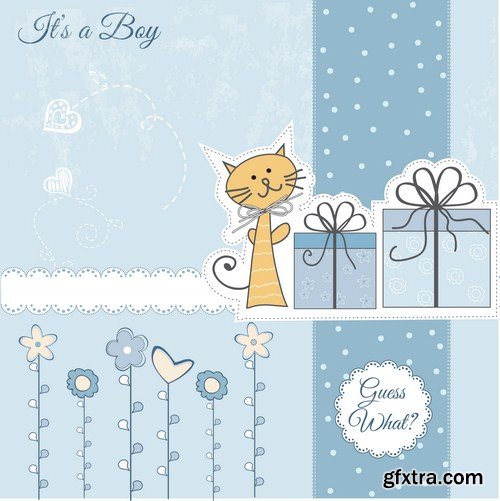 baby boy card 19X EPS