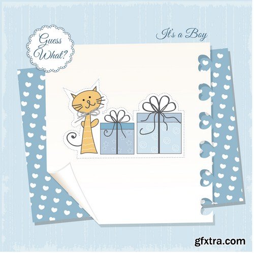 baby boy card 19X EPS