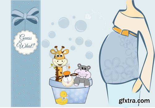 baby boy card 19X EPS