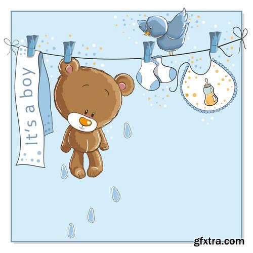 baby boy card 19X EPS