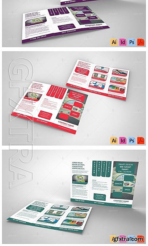 CM - Corporate Rounded Geometric Trifold 557946