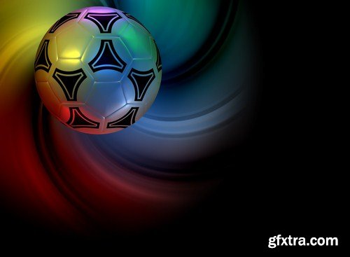 colour background with soccer ball 6X JPEG