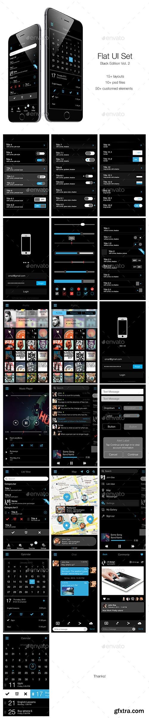 GraphicRiver - Flat UI Set Black Edition Vol. 2 5072374