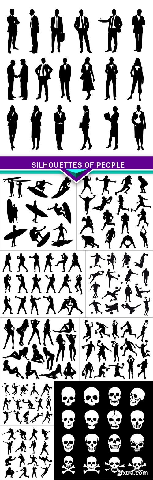 Silhouettes of people 10x EPS