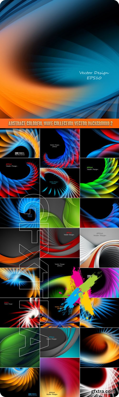 Abstract colorful wave collection vector background 2