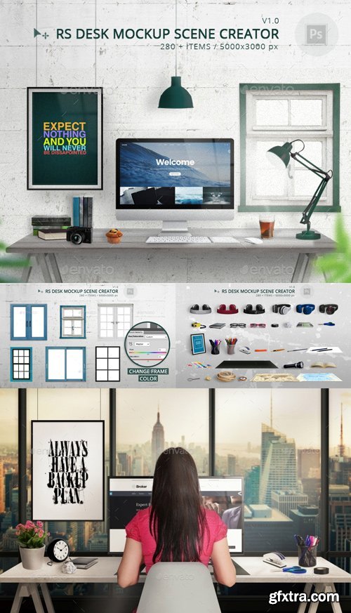 GraphicRiver - RS Desk Mockup Scene Creator - 13810549