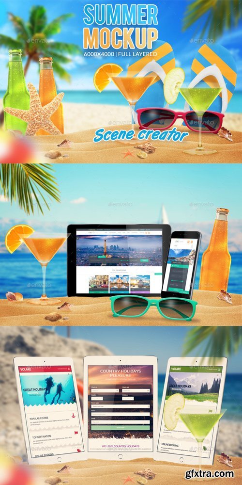 GraphicRiver - Summer Mockup Scene Creator - 12169053