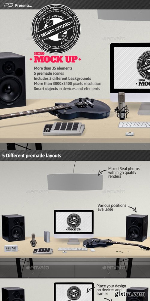 GraphicRiver - Music Studio Mock Up - 12147624