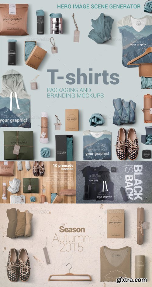 GraphicRiver - T-shirt Mockups & Hero Images Scene Generator - 13903877