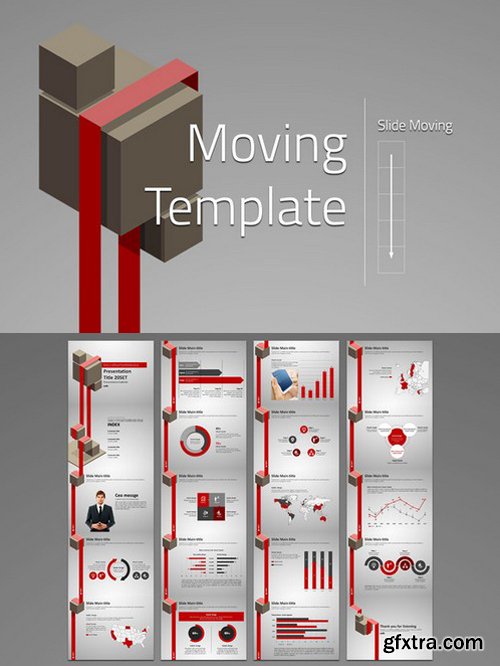 CM - Ribbon PowerPoint Template Moving 542810